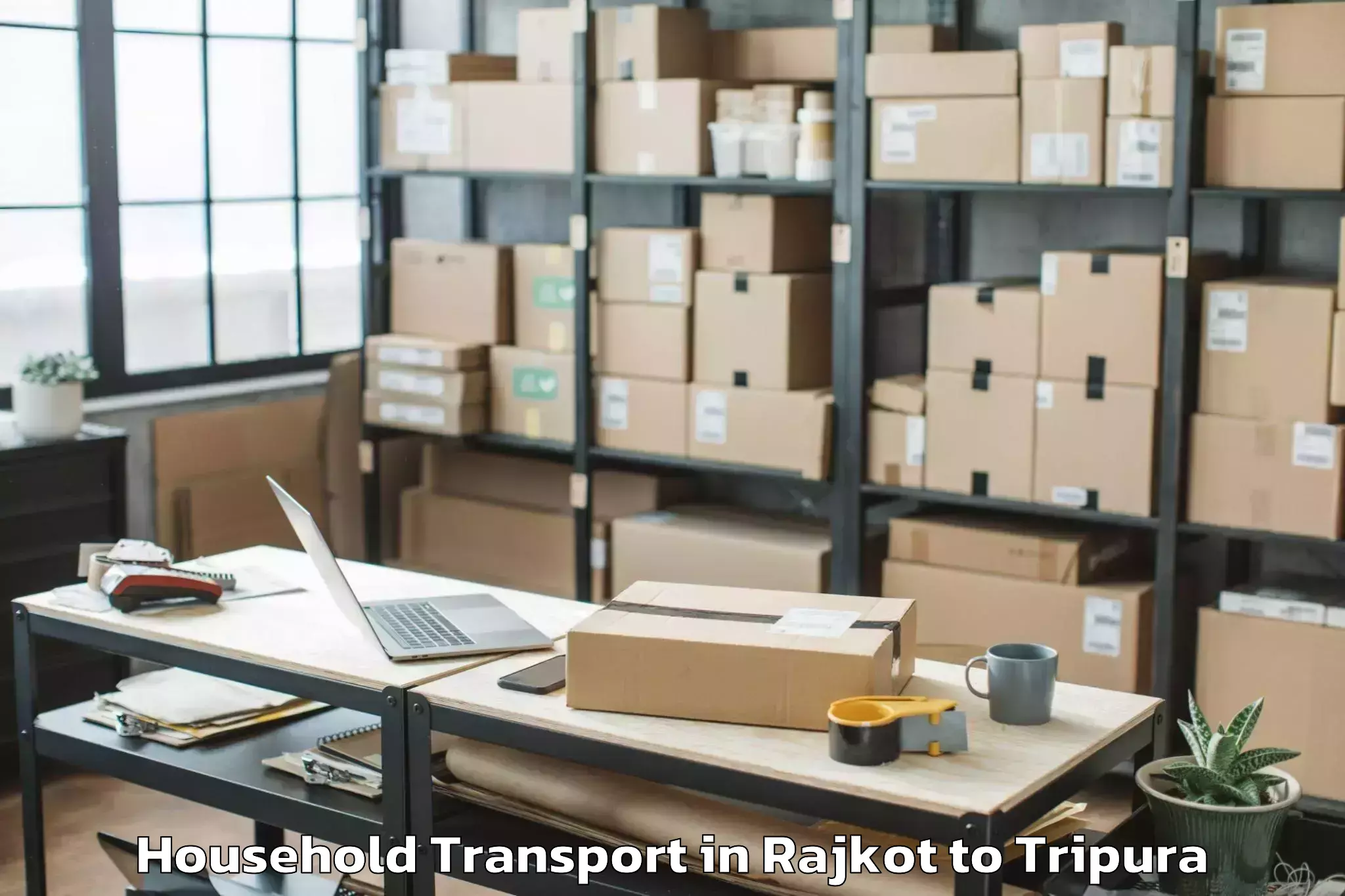 Book Rajkot to Singerbhil Airport Ixa Household Transport Online